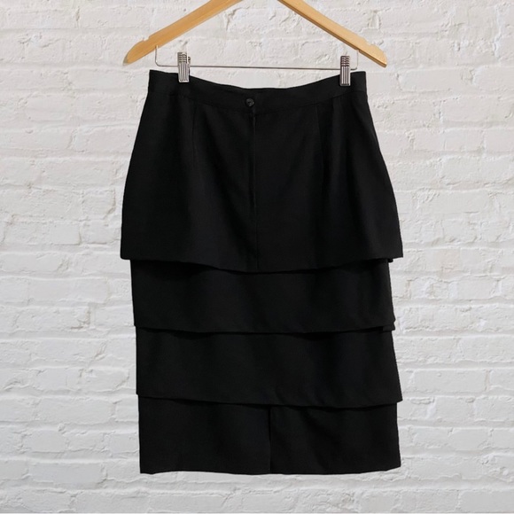 134. GIOVANNI Layered Black Pencil Skirt - Size 13 - Picture 2 of 4